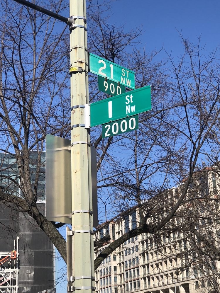 Street signs at 21st and I St NW